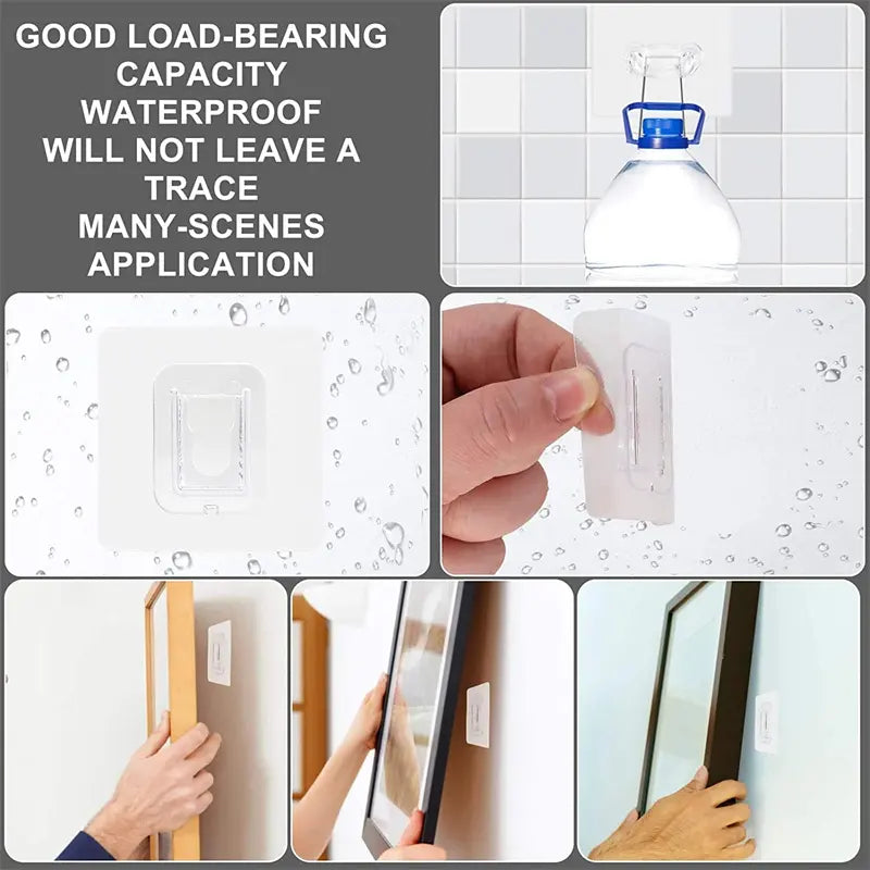 Double-Sided Adhesive Wall Hooks | Strong Suction Cup Hangers for Kitchen & Bathroom Storage