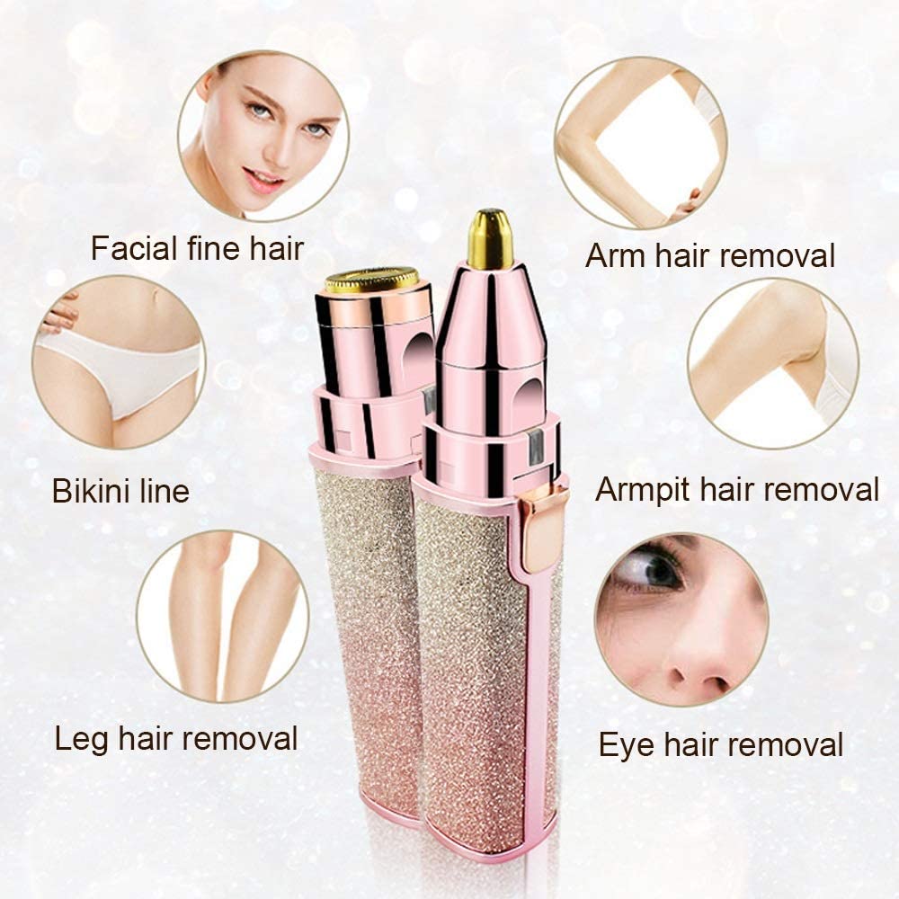 Flawless 2-in-1 Facial Hair Remover - Portable for Women