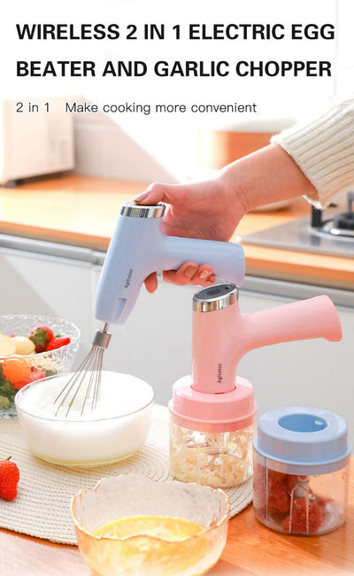 Enjoy Delicious Garlic Dishes with the Wireless Electric Egg Mixer!