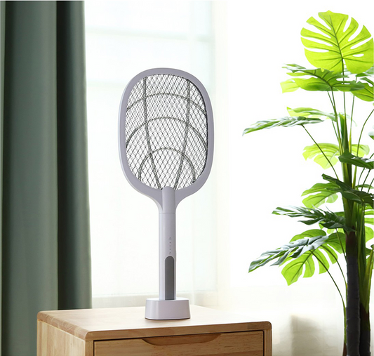 2-in-1 Electric Mosquito Swatter & Bug Zapper | 3000V USB Rechargeable Mosquito Killer | Fly Bat with Adjustable Angle