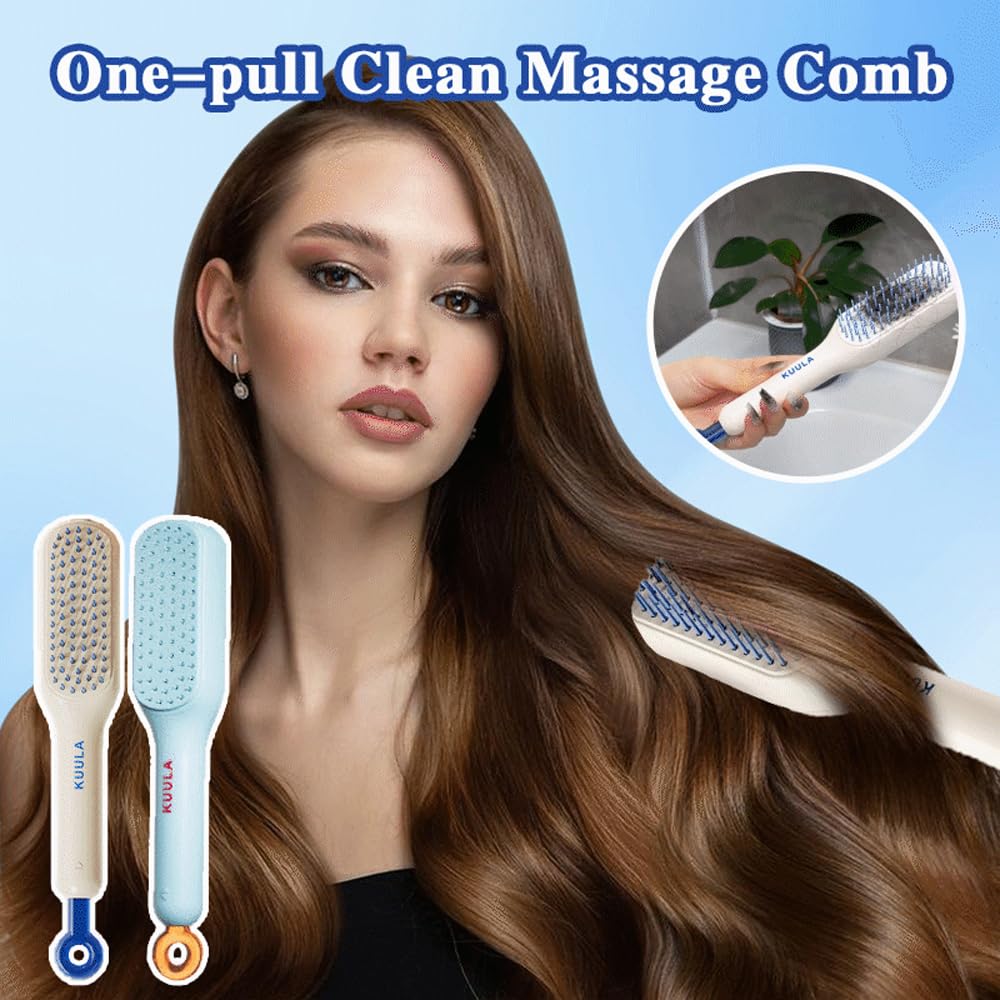 Self-Cleaning Anti-Static Telescopic Massage Comb – Hair & Scalp Care for Women, Anti-Frizz Hairdressing Tool