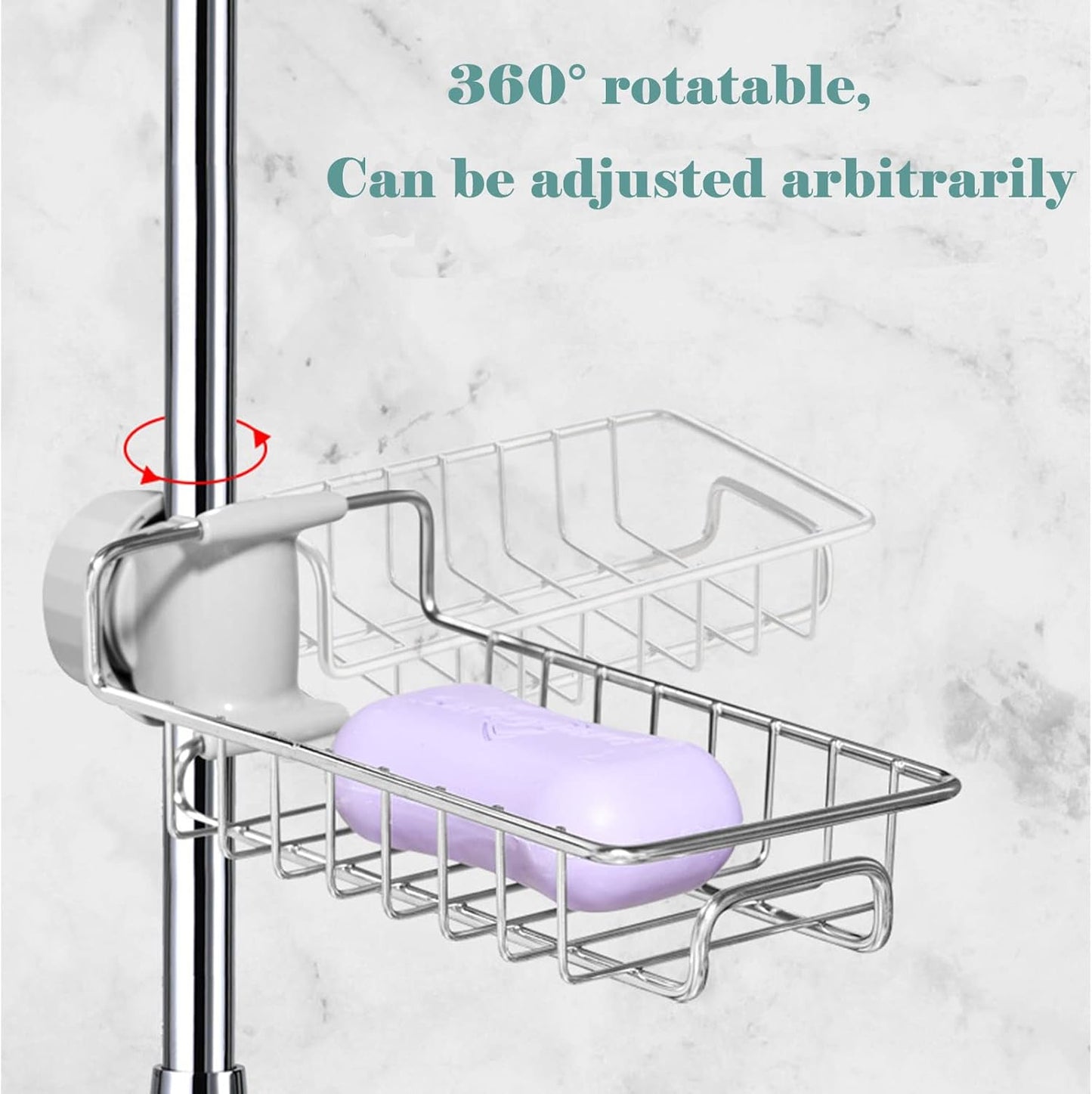 Stainless Steel Kitchen Sink Faucet Shelf – Adjustable Sponge Holder & Towel Storage Rack