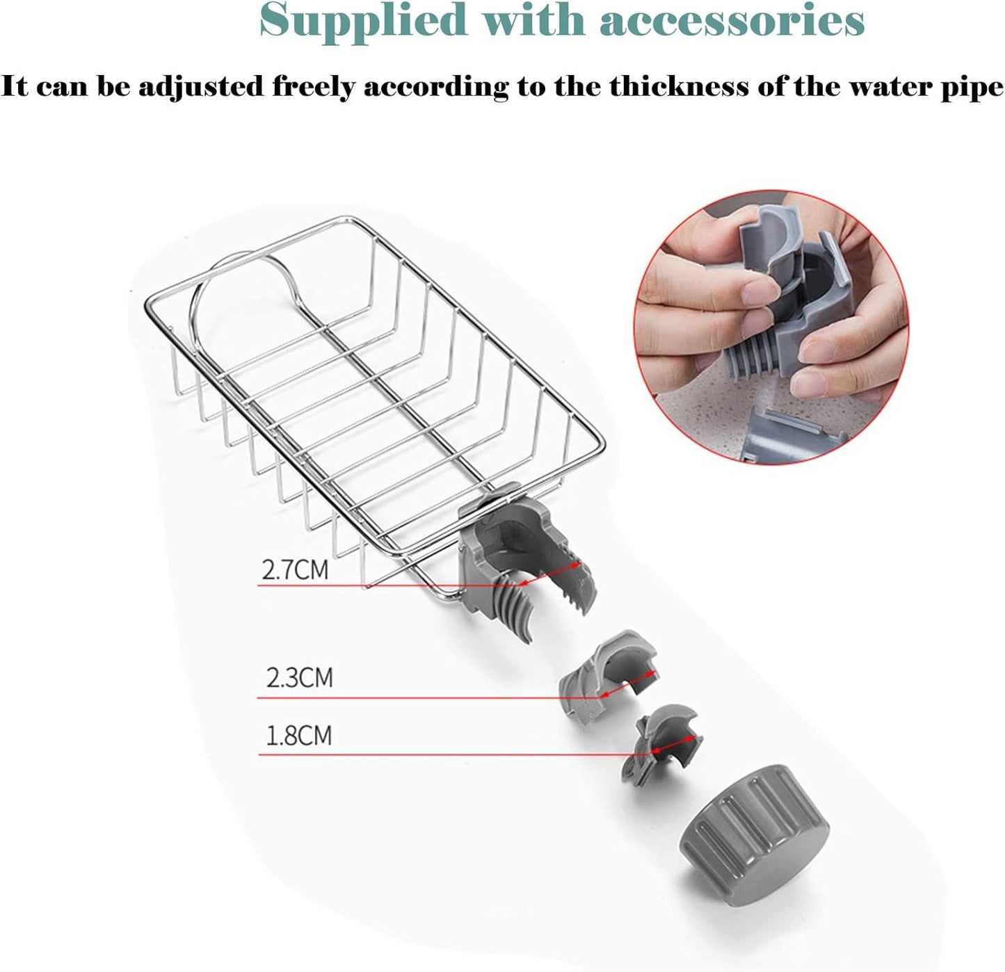 Stainless Steel Kitchen Sink Faucet Shelf – Adjustable Sponge Holder & Towel Storage Rack