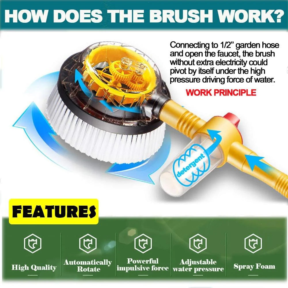 Automatic Rotary Long Handle Car and Solar Cleaning Brush