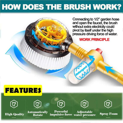Automatic Rotary Long Handle Car and Solar Cleaning Brush