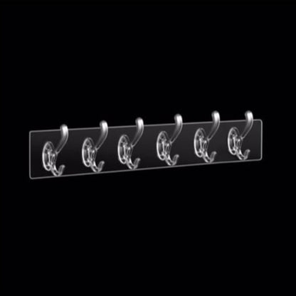 ( 6 Hooks ) Self Adhesive Wall Mounted Hooks Strip