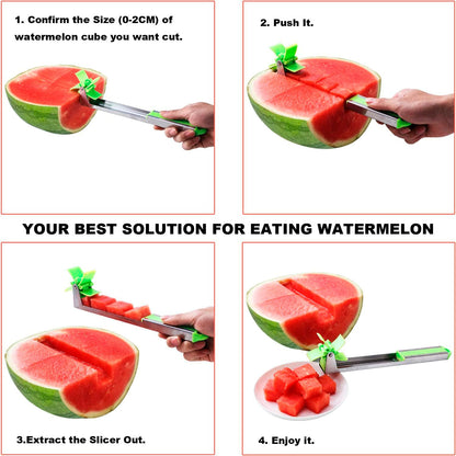 "Windmill-Shaped Watermelon Cutter: Plastic Slicer for Effortless Watermelon Cutting and Power Saving"