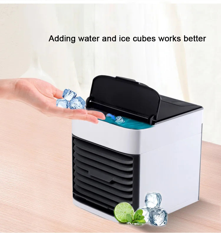 "Multi-Function Mini Air Conditioning Cooling Fan: USB-Powered Household Portable Air Conditioner and Humidifier with Strong Wind Capability"