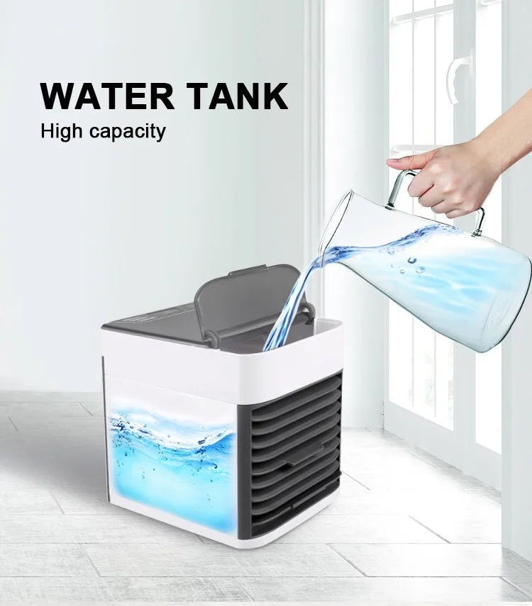 "Multi-Function Mini Air Conditioning Cooling Fan: USB-Powered Household Portable Air Conditioner and Humidifier with Strong Wind Capability"