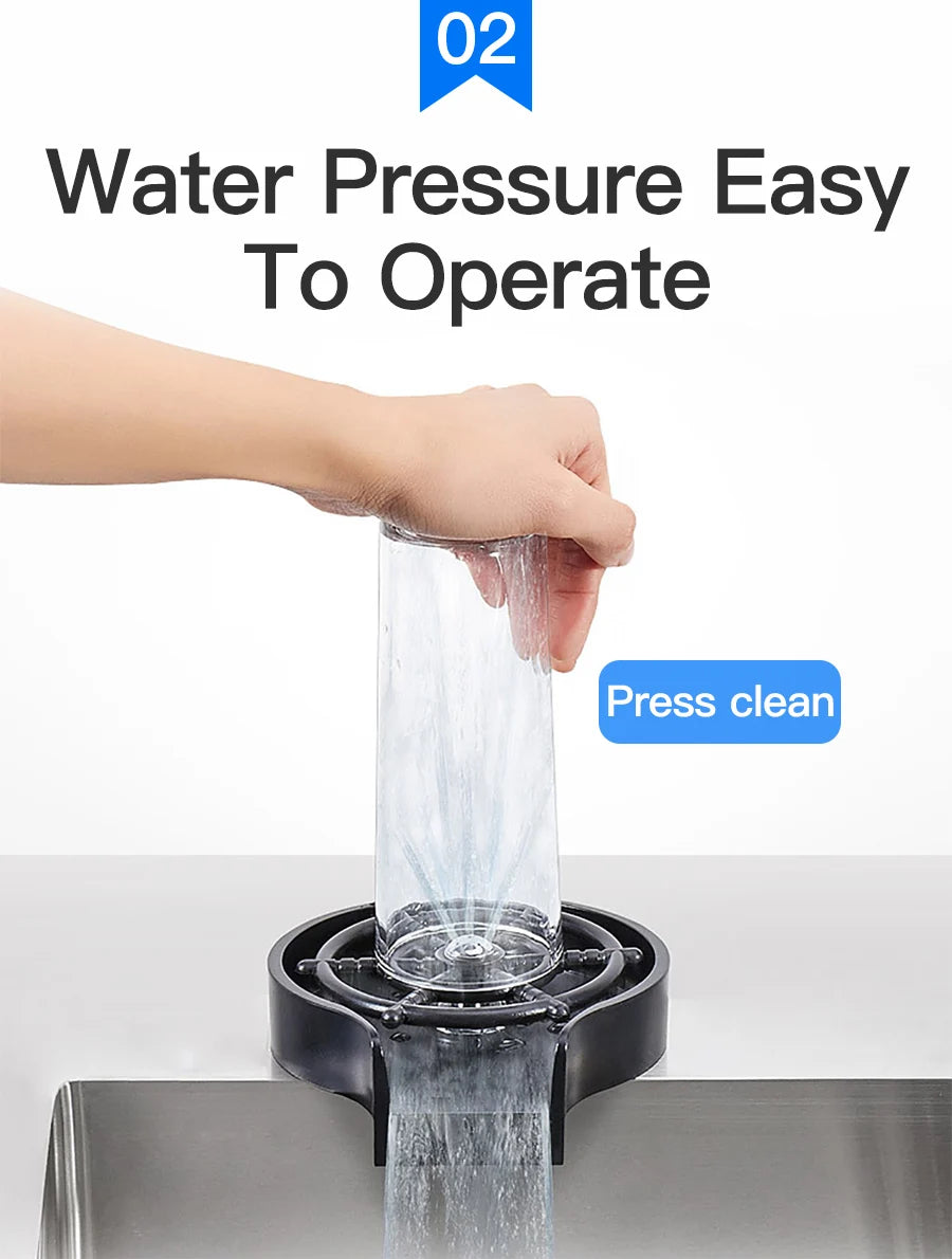 Glass Faucet: Elevate Your Kitchen with Automatic Cup Washer and Bar Glass Rinser – The Ultimate Sink Accessory!"