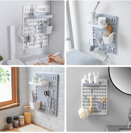 Multi-layer Kitchen Rack – Floor & Wall Hanging Storage Organizer with Free Punching Installation