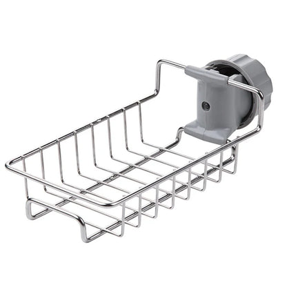 Stainless Steel Kitchen Sink Faucet Shelf – Adjustable Sponge Holder & Towel Storage Rack
