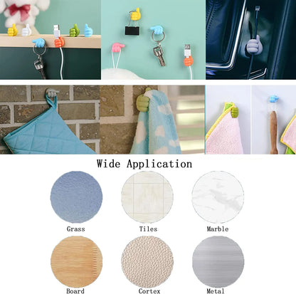 Self-Adhesive Wall Decoration Hook Creative Silicone Thumb Key Hanger
