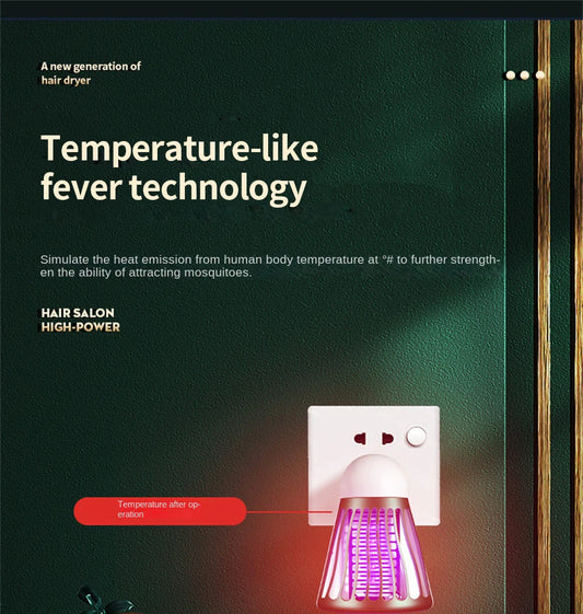 Creative Badminton Shape Mosquito Killer: Silent, Radiation-Free, Nightlight Flybug Zapper Trap for Peaceful Nights!