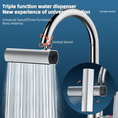 Multifunctional 360° Sink Faucet Connector – Splash-Proof, Waterfall Faucet Adapter with 4 Modes & Universal Rotation