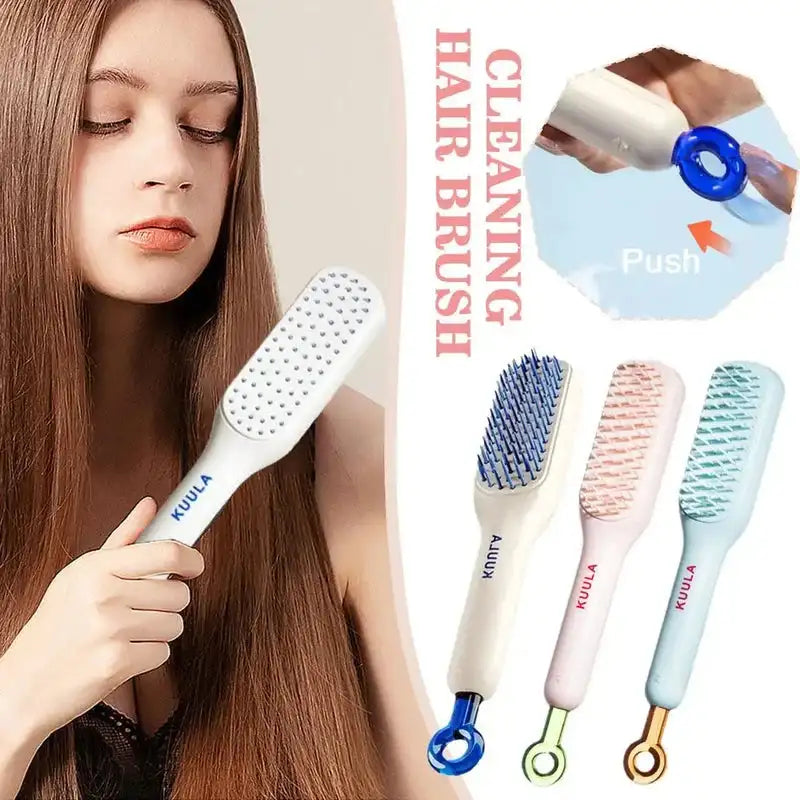 Self-Cleaning Anti-Static Telescopic Massage Comb – Hair & Scalp Care for Women, Anti-Frizz Hairdressing Tool