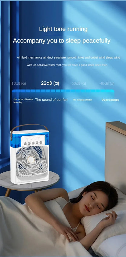 Hydrocooling Portable Air Conditioner & Humidifier: 3-Speed Fan for Office and Home