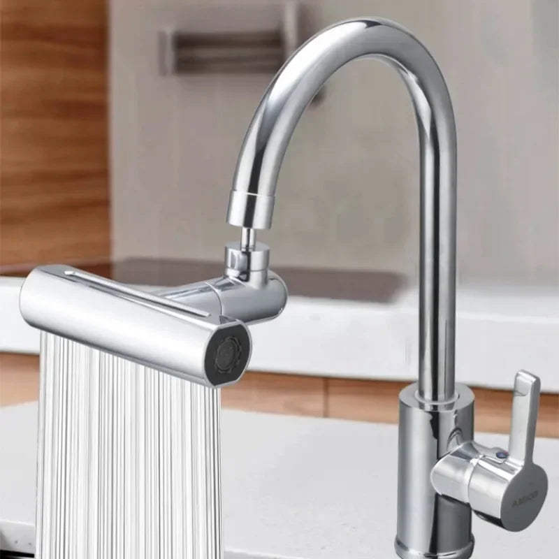 Multifunctional 360° Sink Faucet Connector – Splash-Proof, Waterfall Faucet Adapter with 4 Modes & Universal Rotation
