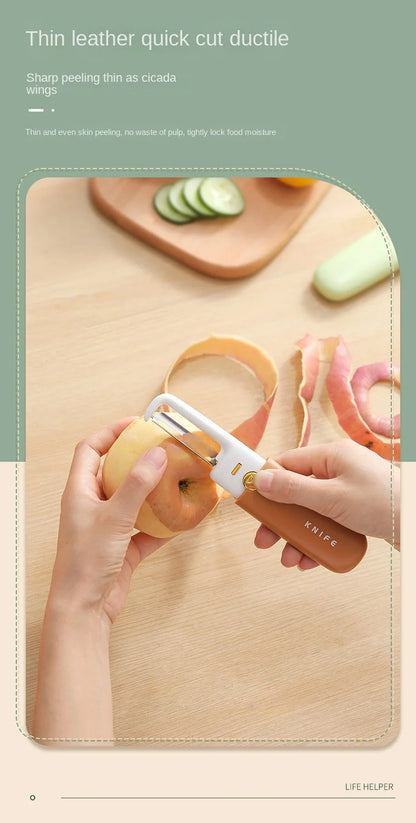 Slice and Peel Mastery: Stainless Steel 2-in-1 Fruit Cutting Knife with Peeler – Effortless Precision in Every Cut!"