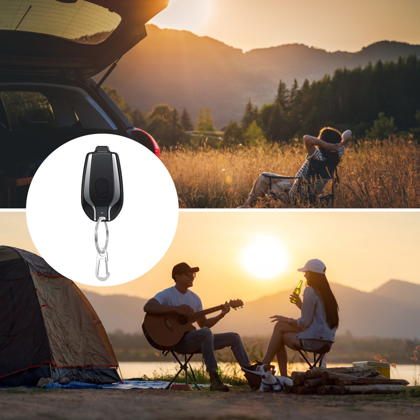 Portable Charger Keychain Power Pod 2 in 1 Fast Charging Key Chain