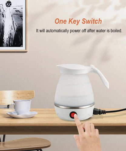 Travel Holding Foldable Electric Kettle - 1 Litre Portable Water Heater, Fast Boiling Silica Gel Teapot for Home & Travel