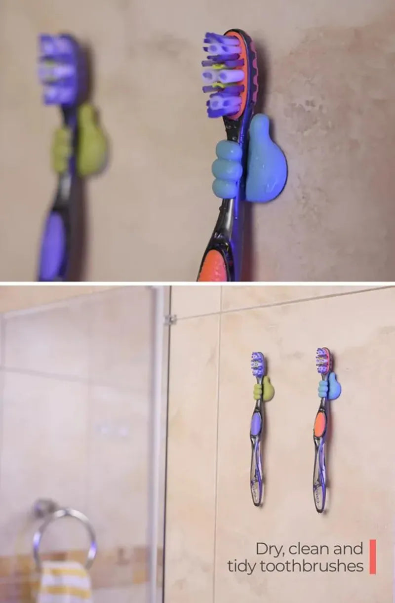 Self-Adhesive Wall Decoration Hook Creative Silicone Thumb Key Hanger