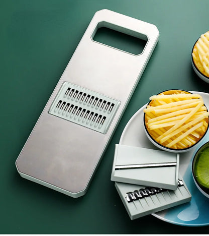 2-in-1: Multifunctional Vegetable Cutter with Detachable 6 Blades, Hand Guard, and Convenient Storage Box"