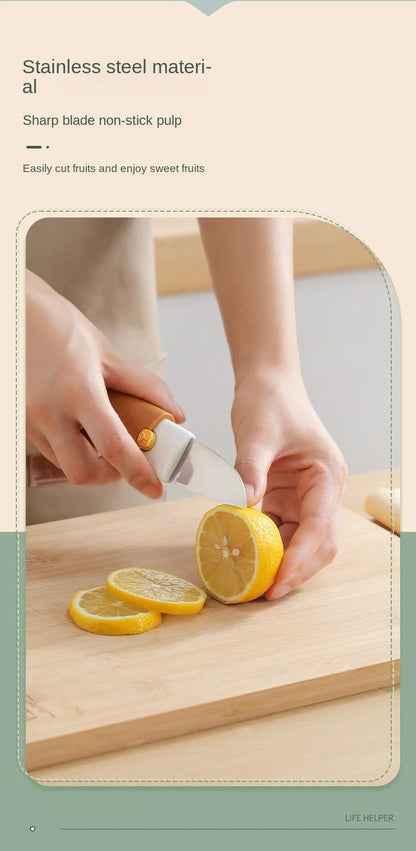 Slice and Peel Mastery: Stainless Steel 2-in-1 Fruit Cutting Knife with Peeler – Effortless Precision in Every Cut!"
