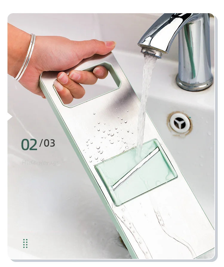 2-in-1: Multifunctional Vegetable Cutter with Detachable 6 Blades, Hand Guard, and Convenient Storage Box"