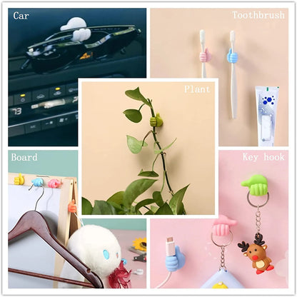 Self-Adhesive Wall Decoration Hook Creative Silicone Thumb Key Hanger
