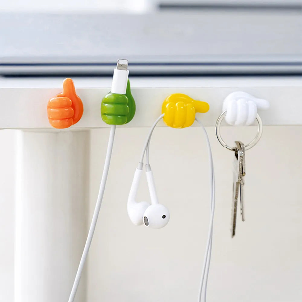 Self-Adhesive Wall Decoration Hook Creative Silicone Thumb Key Hanger