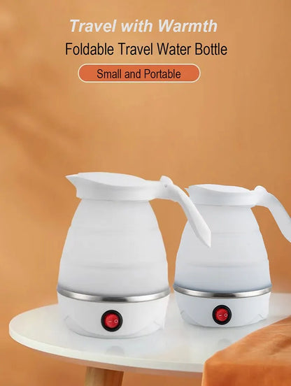 Travel Holding Foldable Electric Kettle - 1 Litre Portable Water Heater, Fast Boiling Silica Gel Teapot for Home & Travel