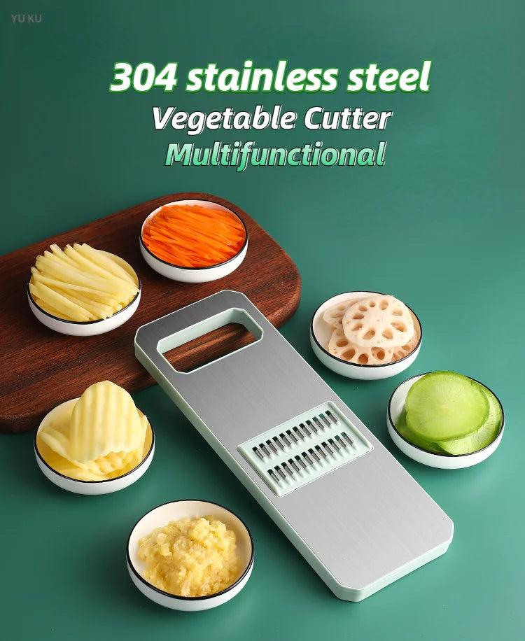 2-in-1: Multifunctional Vegetable Cutter with Detachable 6 Blades, Hand Guard, and Convenient Storage Box"