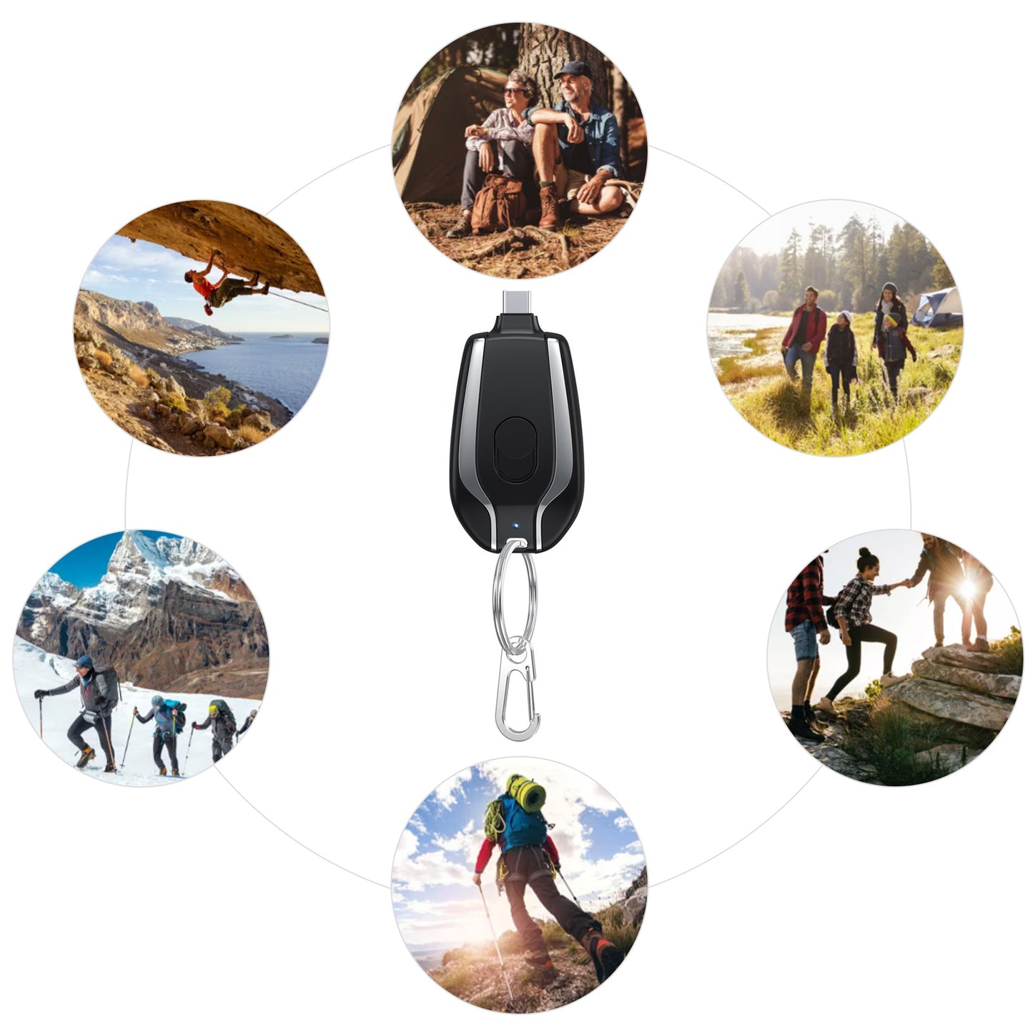 Portable Charger Keychain Power Pod 2 in 1 Fast Charging Key Chain