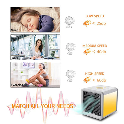 "Multi-Function Mini Air Conditioning Cooling Fan: USB-Powered Household Portable Air Conditioner and Humidifier with Strong Wind Capability"