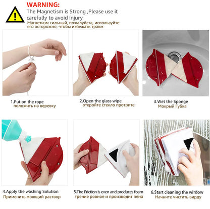 Magnetic Window Double Side Glass Wiper Cleaner Surface 4 Type Cleaning Brush New