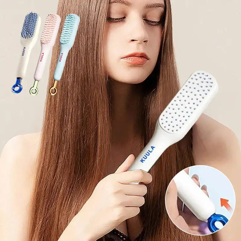 Self-Cleaning Anti-Static Telescopic Massage Comb – Hair & Scalp Care for Women, Anti-Frizz Hairdressing Tool