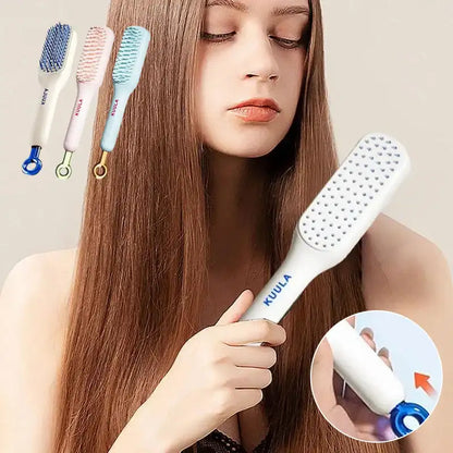 Self-Cleaning Anti-Static Telescopic Massage Comb – Hair & Scalp Care for Women, Anti-Frizz Hairdressing Tool