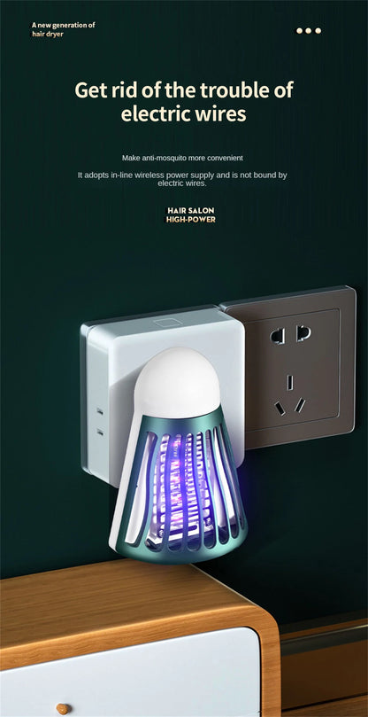 Creative Badminton Shape Mosquito Killer: Silent, Radiation-Free, Nightlight Flybug Zapper Trap for Peaceful Nights!