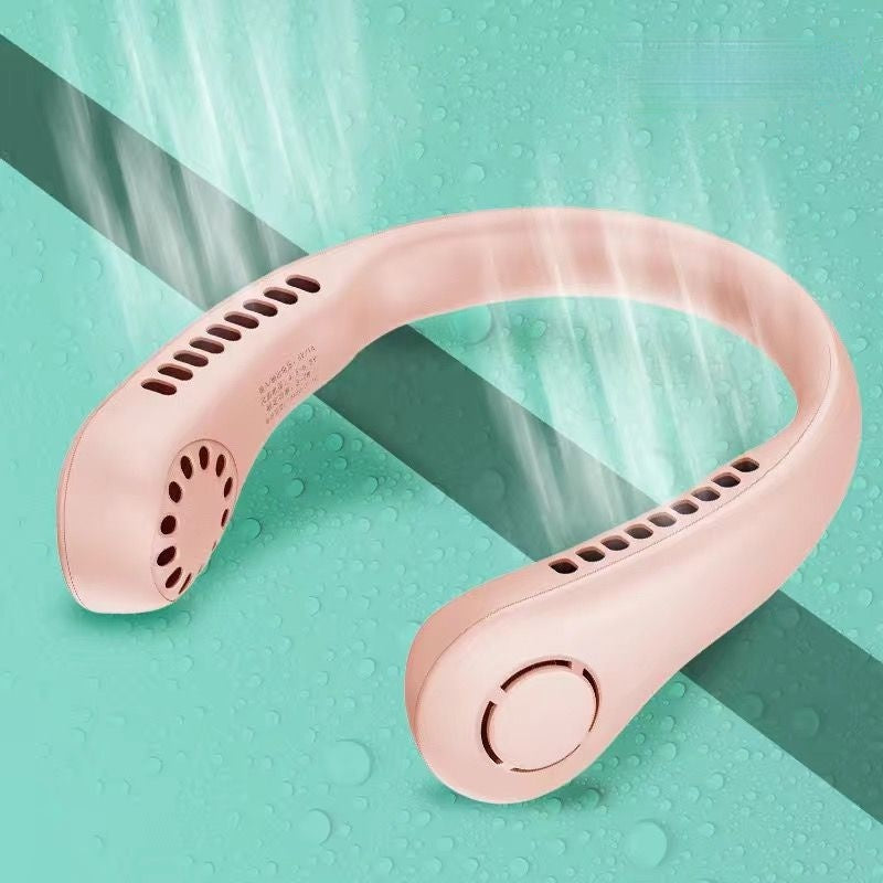Keep Cool with Mini Bladeless Hanging Neck Fan Portable Leafless Fans!