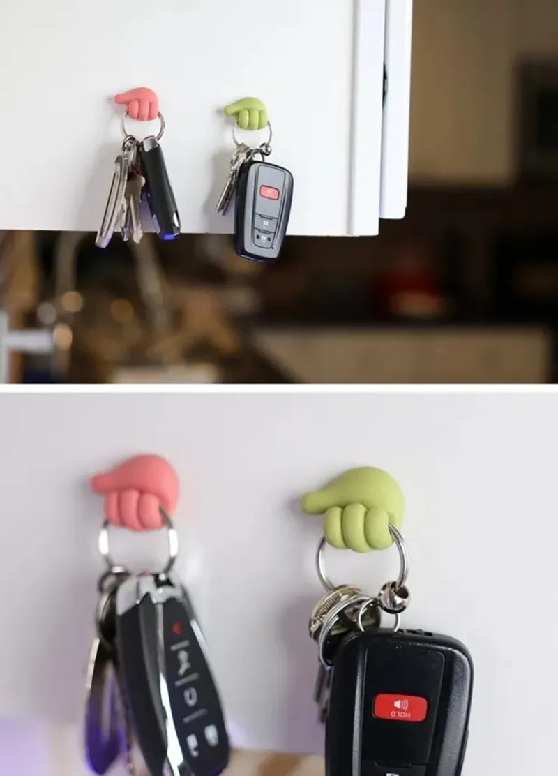 Self-Adhesive Wall Decoration Hook Creative Silicone Thumb Key Hanger