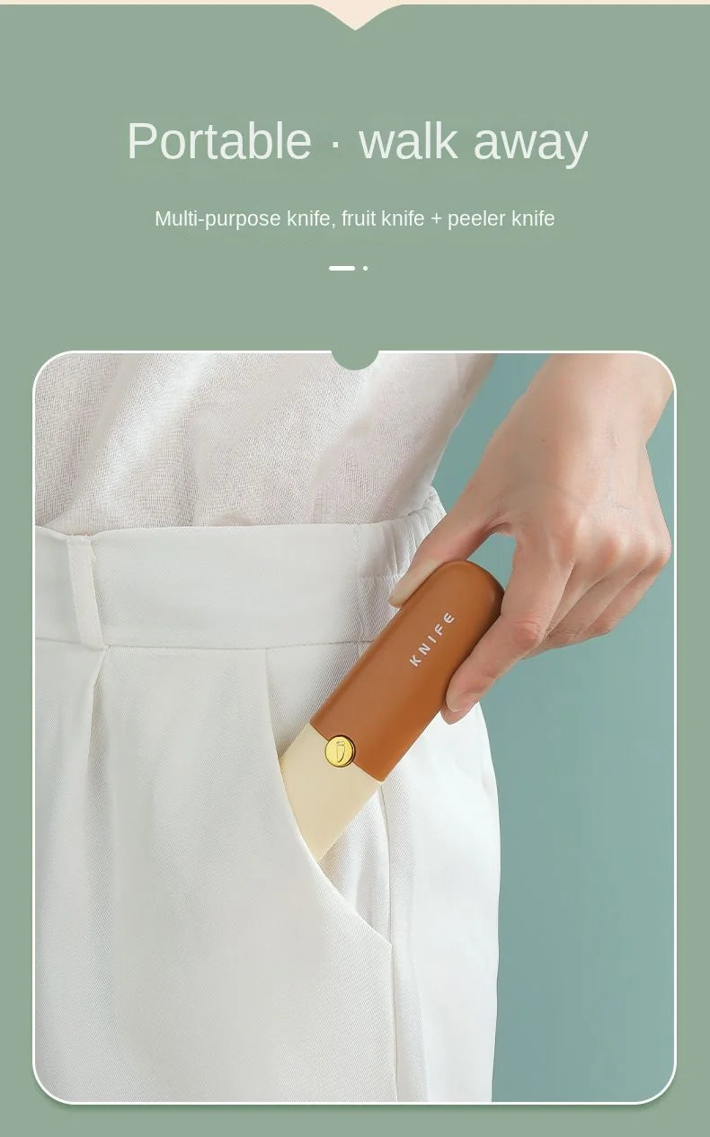 Slice and Peel Mastery: Stainless Steel 2-in-1 Fruit Cutting Knife with Peeler – Effortless Precision in Every Cut!"