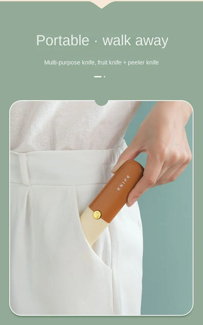 Slice and Peel Mastery: Stainless Steel 2-in-1 Fruit Cutting Knife with Peeler – Effortless Precision in Every Cut!"
