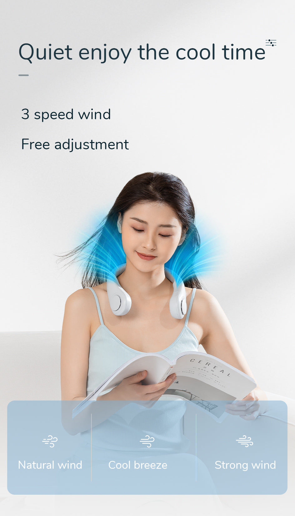 Keep Cool with Mini Bladeless Hanging Neck Fan Portable Leafless Fans!