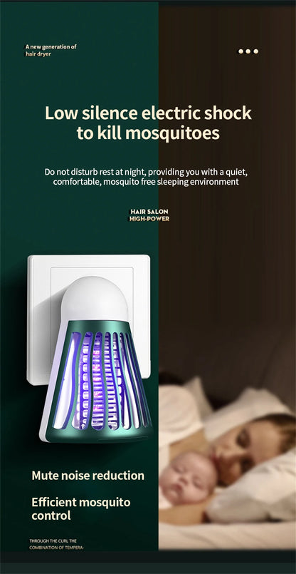Creative Badminton Shape Mosquito Killer: Silent, Radiation-Free, Nightlight Flybug Zapper Trap for Peaceful Nights!