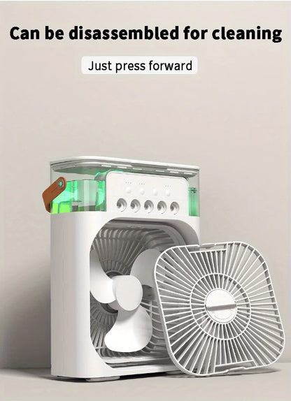Hydrocooling Portable Air Conditioner & Humidifier: 3-Speed Fan for Office and Home