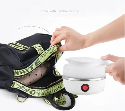 Travel Holding Foldable Electric Kettle - 1 Litre Portable Water Heater, Fast Boiling Silica Gel Teapot for Home & Travel