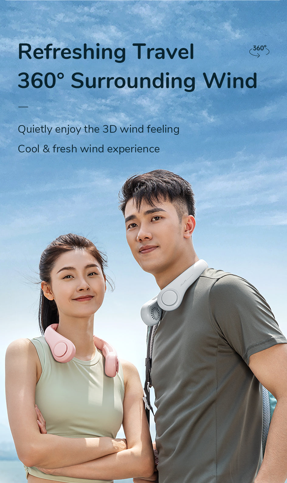 Keep Cool with Mini Bladeless Hanging Neck Fan Portable Leafless Fans!