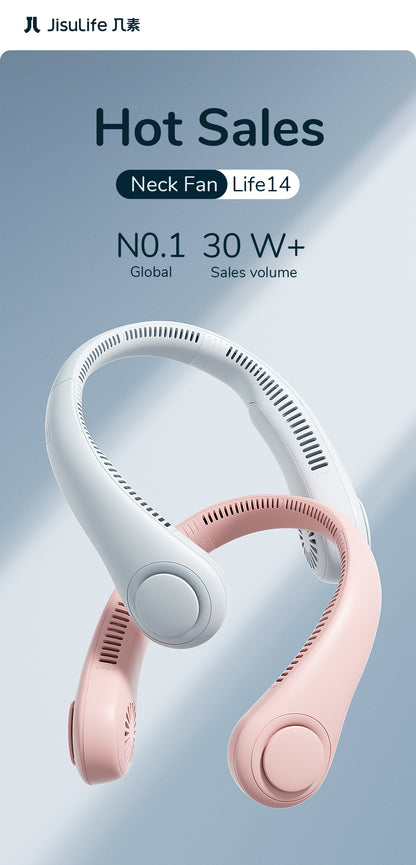 Keep Cool with Mini Bladeless Hanging Neck Fan Portable Leafless Fans!