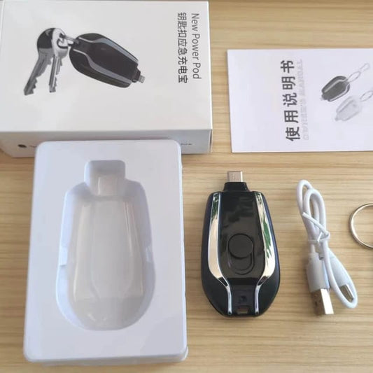 Portable Charger Keychain Power Pod 2 in 1 Fast Charging Key Chain